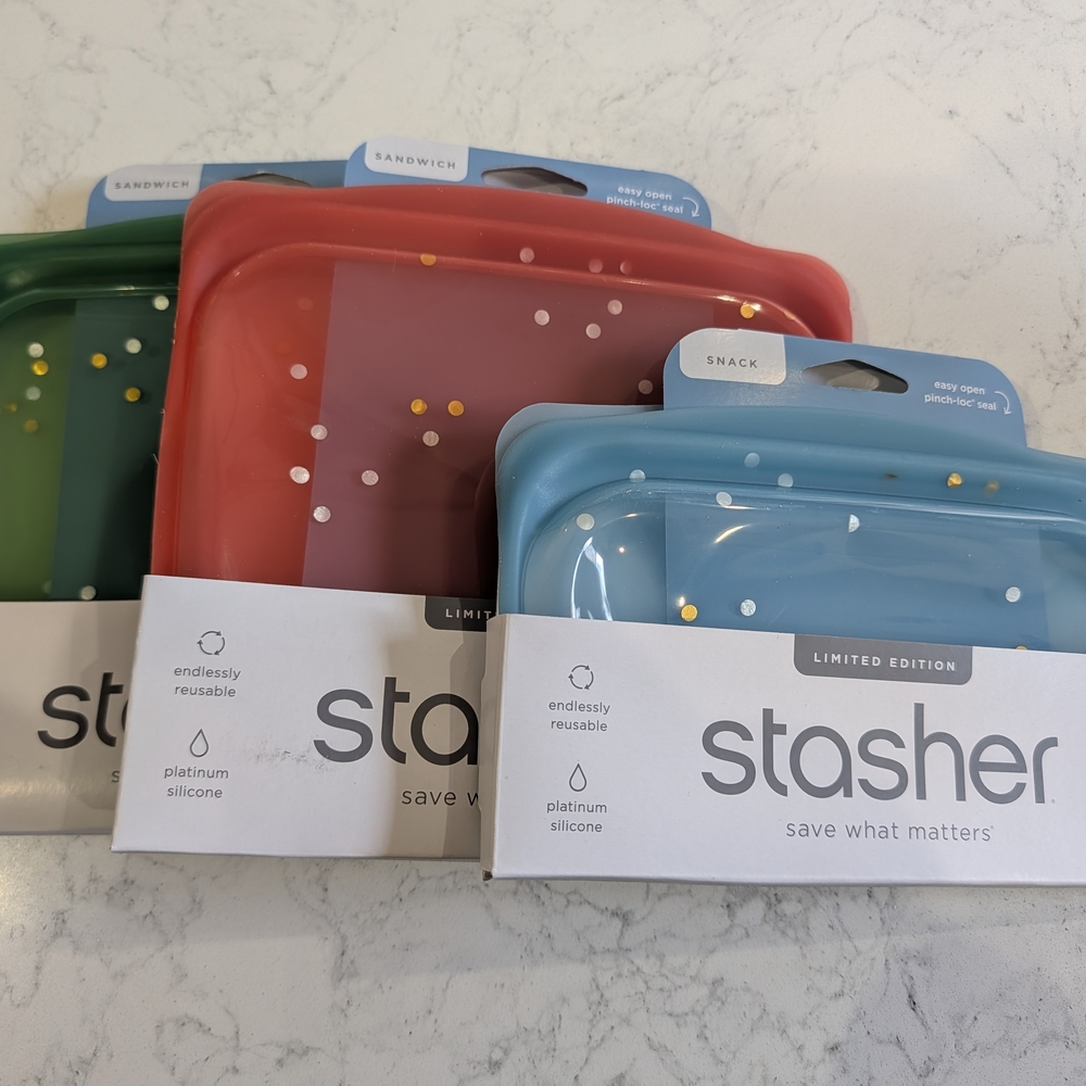 Limited Edition Stasher Reusable Sandwich And Snack Bags